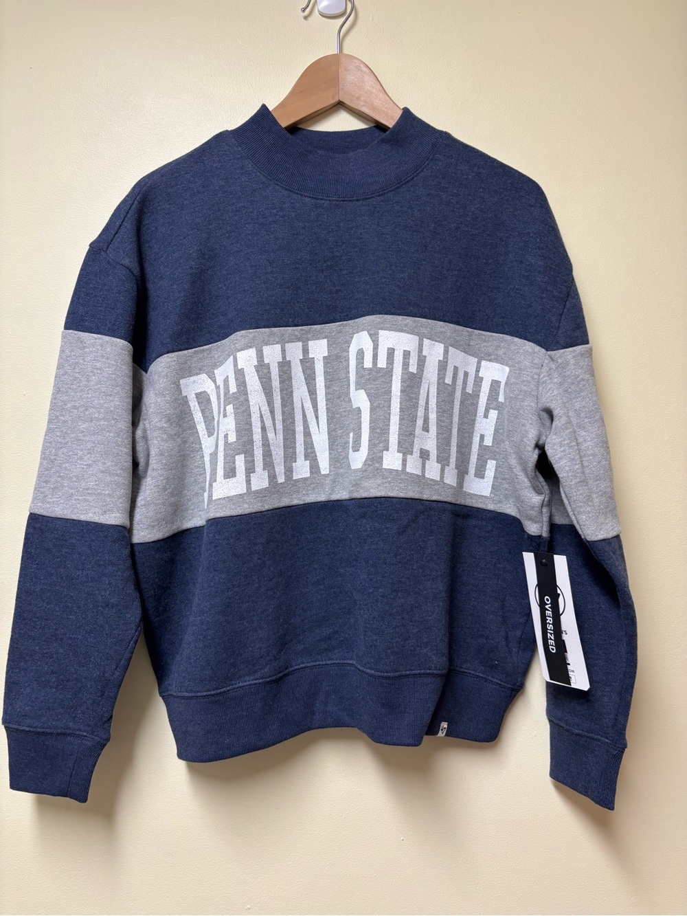 Penn State Officially Licensed Oversized Cropped Crewneck Sweatshirt -Small NWT